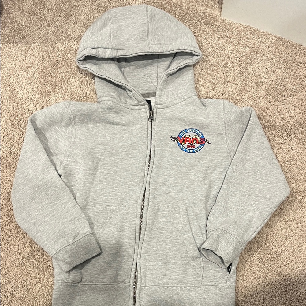 Vans Kids Light Gray Zip-Up Hoodie